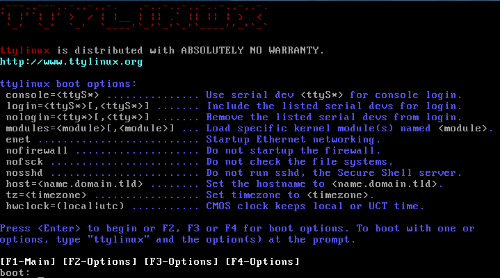 Ultra light VM just for testing: ttyLinux!!!